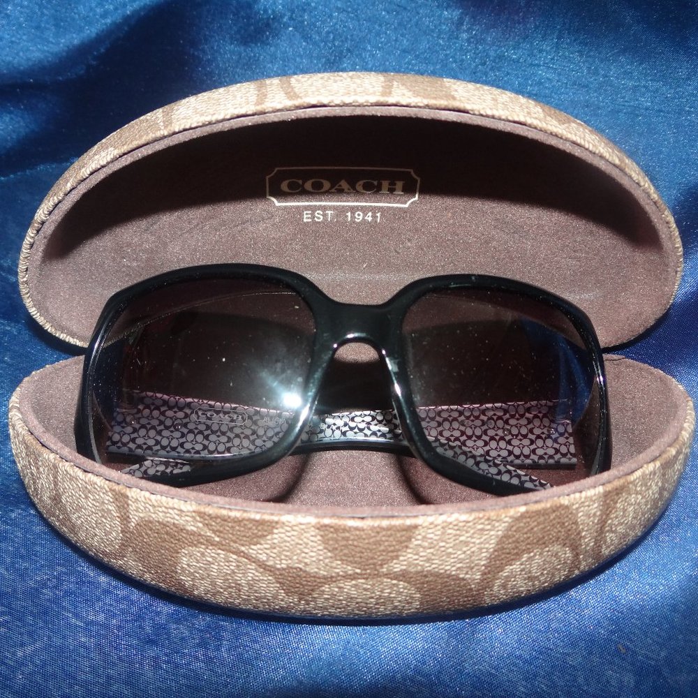 COACH Alicia S441 Black Monogram Sunglasses in Original Case